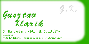 gusztav klarik business card